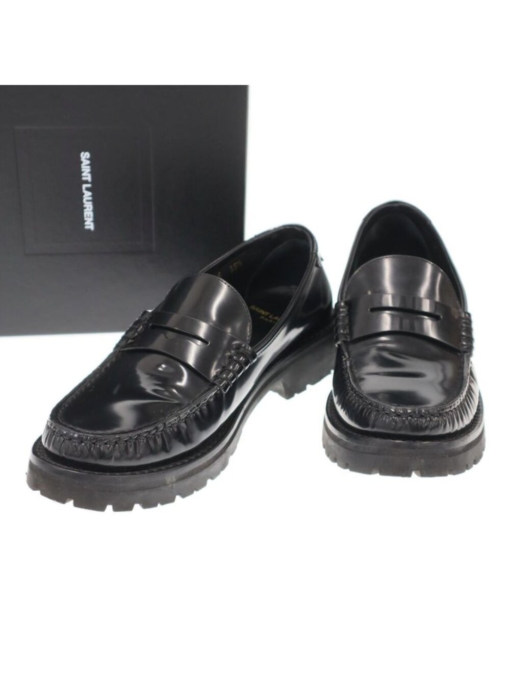 Saint Laurent Paris le Loafers Chunky Penny Slippers le Black